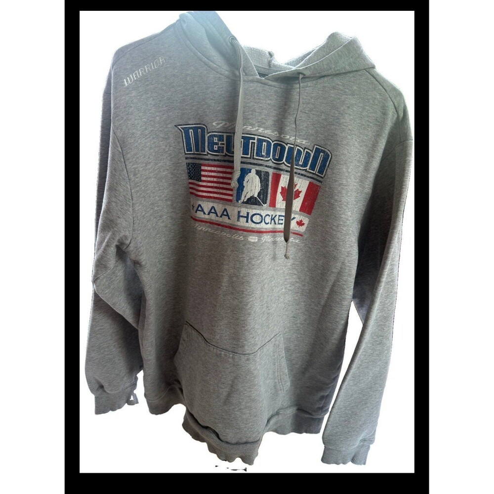 Warrior Minnesota Meltdown AAA Hockey Hoodie Adult XL Gray USA Canada